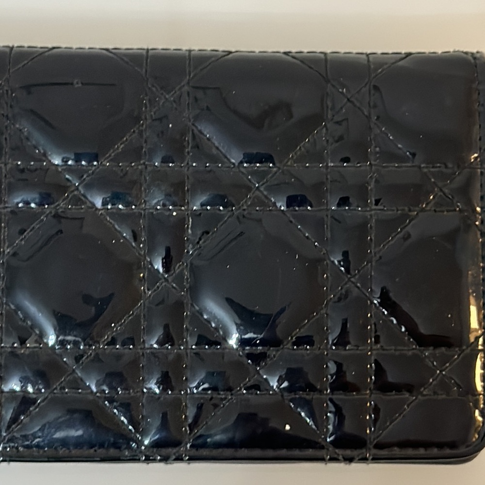 Christian Dior Black Patent Leather Long Wallet w/ snap. - Picture 6 of 7